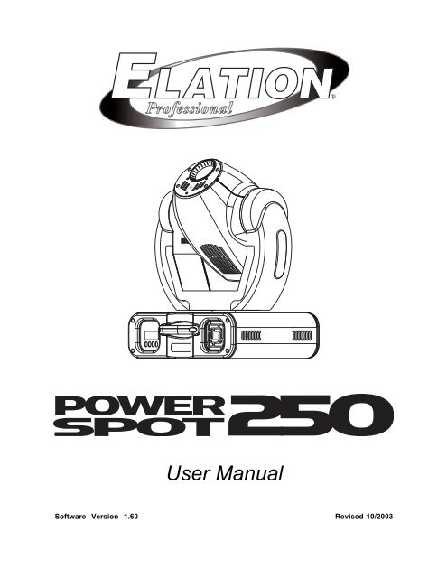 Elation Design Spot 250 Parts