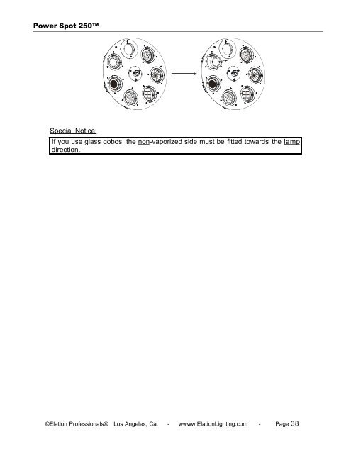 Power Spot 250 User Manual (pdf) - Elation Professional