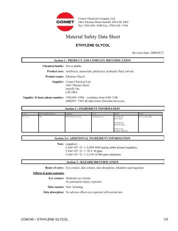 COM149 - ETHYLENE GLYCOL - Comet Chemical Company Ltd.