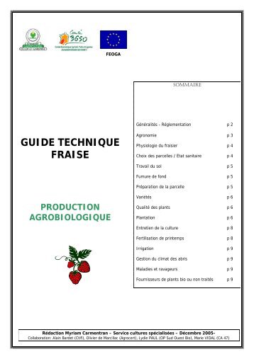 guide technique fraise - Chambre d'Agriculture de Lot-et-Garonne