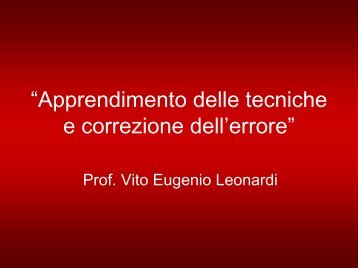 V. Eugenio Leonardi-Apprendimento Tecniche e Correzione dell ...