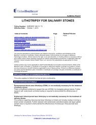 LITHOTRIPSY FOR SALIVARY STONES - Oxford Health Plans