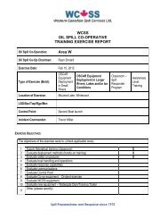 WCSS OIL SPILL CO-OPERATIVE TRAINING EXERCISE REPORT ...