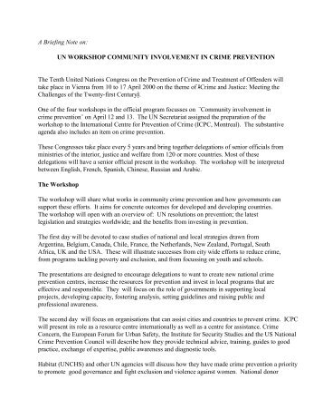 A Briefing Note on - United Nations Crime and Justice Information ...