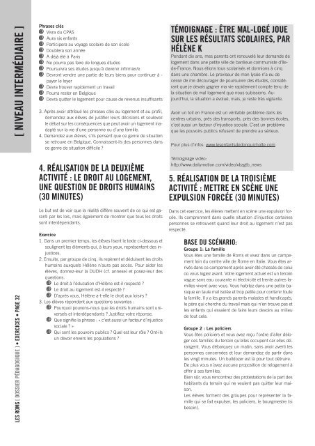 dossier d'exercices - amnesty.be