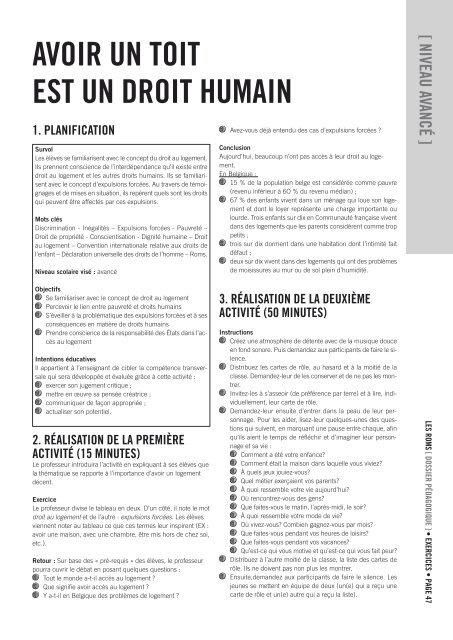 dossier d'exercices - amnesty.be