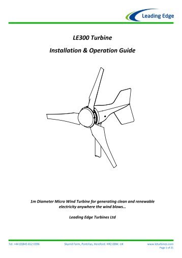 LE300 Turbine Installation & Operation Guide - Solar & Wind Store ...