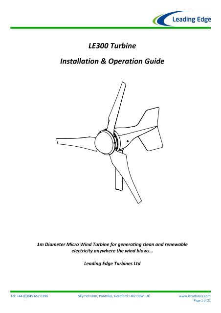 LE300 Turbine Installation & Operation Guide - Solar & Wind Store ...