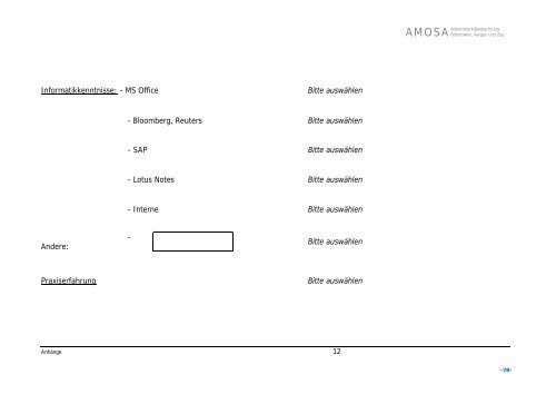 Arbeitsberichte - AMOSA