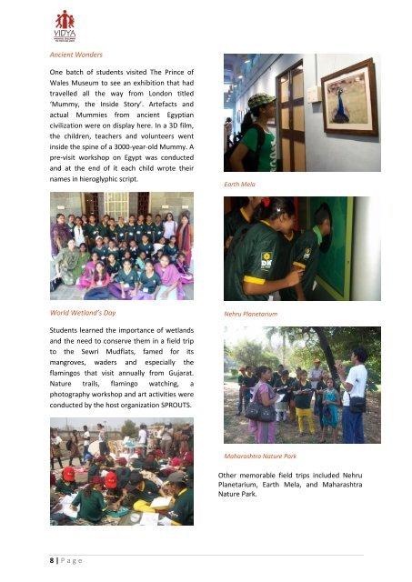 VIDYA Mumbai Annual Newsletter 2012-2013