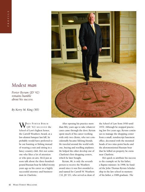 Wake Forest Magazine, March 2007 - Past Issues - Wake Forest ...