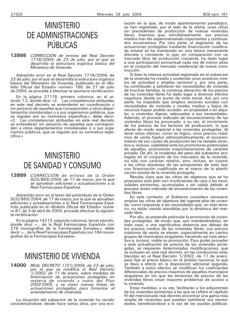 Real decreto 1721/2004 - Sociedad PÃºblica de Alquiler