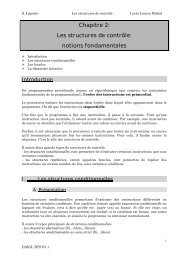 Les structures de controle : Notions fondamentales - BTS IG 972