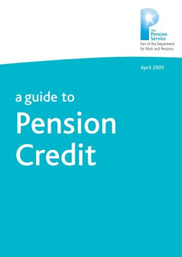 PC10 Pension Credit - Communities and Local Government