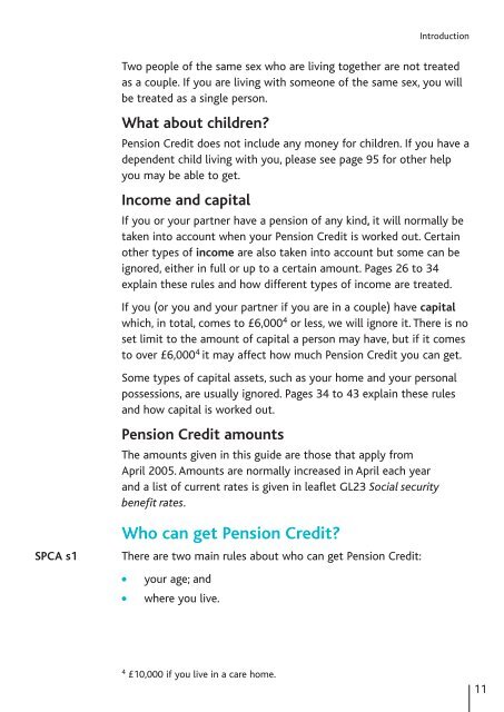 PC10 Pension Credit - Communities and Local Government