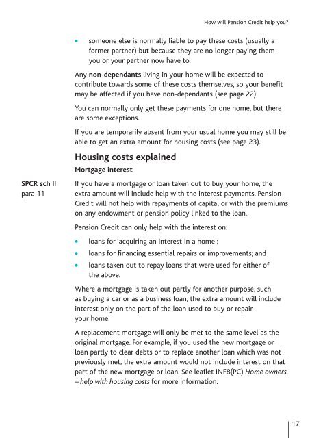 PC10 Pension Credit - Communities and Local Government