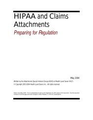 HIPAA and Claims Attachments - HL7