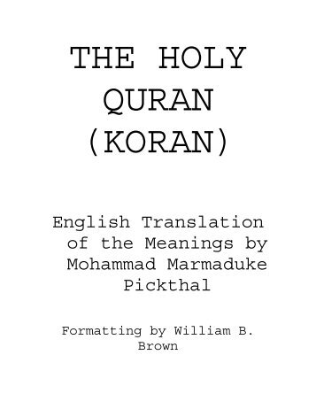 The English Quran, plain text - HolyBooks.com