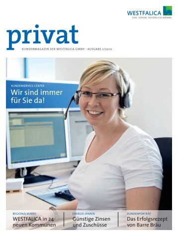 Kundenmagazin privat, Ausgabe 2/2010 - westfalica