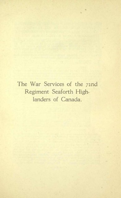 72nd Seaforth Highlanders of Canada - waughfamily.ca