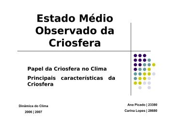 CaracterÃ­sticas da criosfera - Torre:Tempo e Clima