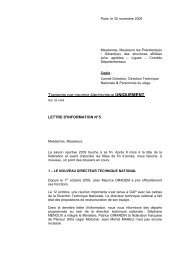 Lettre d'information nÂ° 5 du 30 novembre 2009 - FÃ©dÃ©ration ...