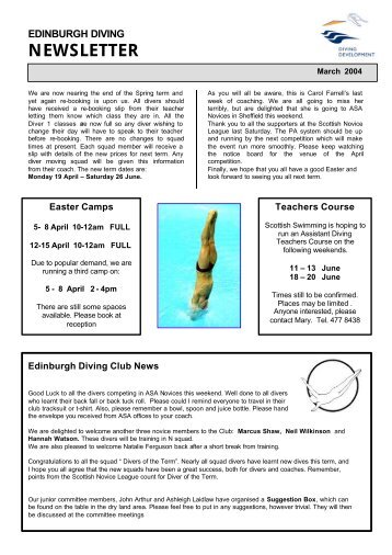 March - Edinburgh Diving Club