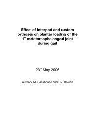 Effect of Interpod and custom orthoses on plantar loading of ... - Algeos