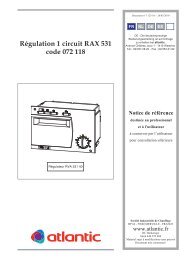 RÃ©gulation 1 circuit RAX 531 code 072 118 Notice de ... - Atlantic