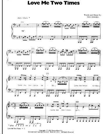 The Doors â Love Me Two Times - Daily Piano Sheets