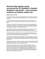 Revised tubal ligation policy announced for St. Elizabeth's Catholic ...