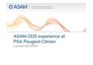 How PSA uses the ASAM ODS standard