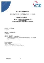 Cahier des Charges: audit - IFMA