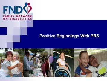 Positive Beginnings With PBS - The Family Network on Disabilities ...