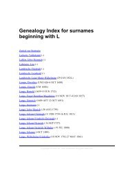 Genealogy Index for surnames beginning with L - auf kreibaum.de