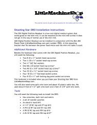 Little Machine Shop Tap Drill Chart