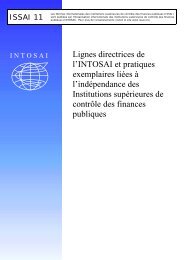 Lignes directrices de l'INTOSAI et pratiques exemplaires ... - ISSAI