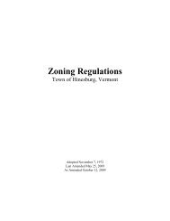 Zoning Regulations - The Town of Hinesburg