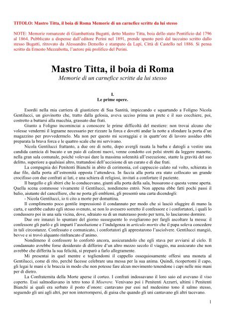 memorie di Mastro Titta.pdf - Museo Criminologico