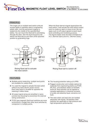 MAGNETIC FLOAT LEVEL SWITCH