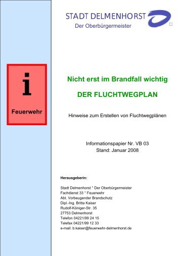 Flucht- und Rettungswegpläne - bei der Feuerwehr Delmenhorst