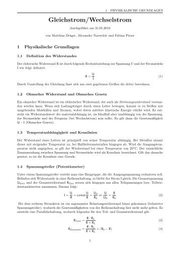 Gleichstrom/Wechselstrom - auf Matthias-Draeger.info