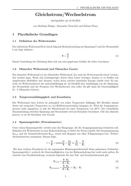 Gleichstrom/Wechselstrom - auf Matthias-Draeger.info