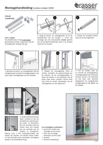 Montagehandleiding hor 1000 plissÃ©hordeur - Schadebo