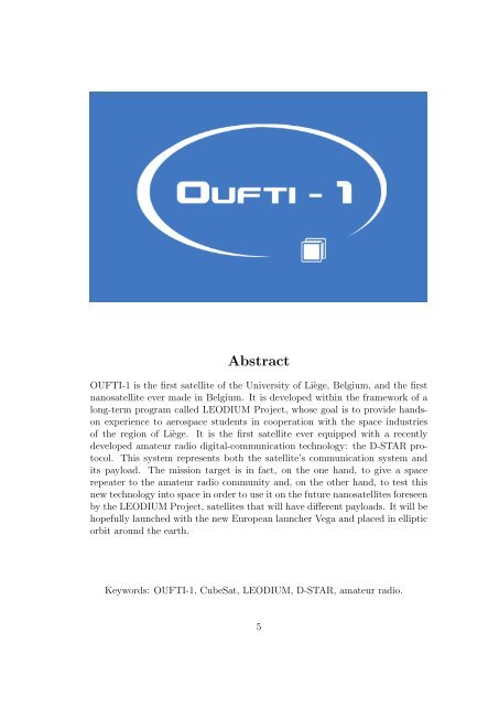 Mission Design for the CubeSat OUFTI-1