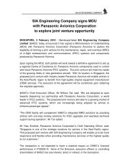 SIA Engineering Company signs MOU with Panasonic Avionics ...