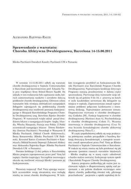 artykul 04.pdf - Farmakoterapia w Psychiatrii i Neurologii - Instytut ...