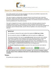 esq2 sample report - Sigma Assessment Systems, Inc.