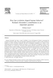 How has evolution shaped human behavior? Richard Alexander's ...