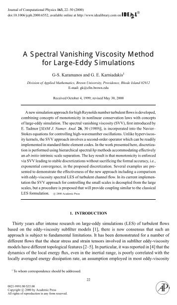 A Spectral Vanishing Viscosity Method for Large-Eddy Simulations